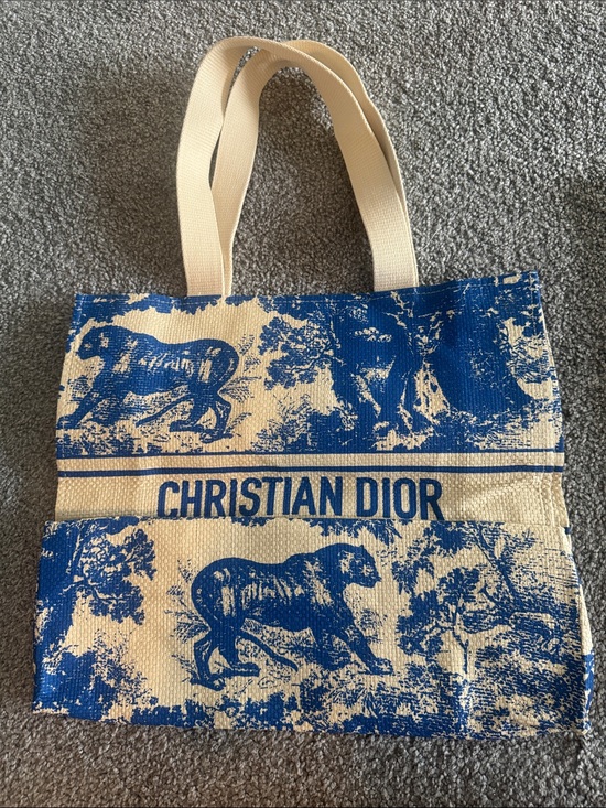 Dior Handbags - Dior Blue and Cream Christian Dior Toile Tote